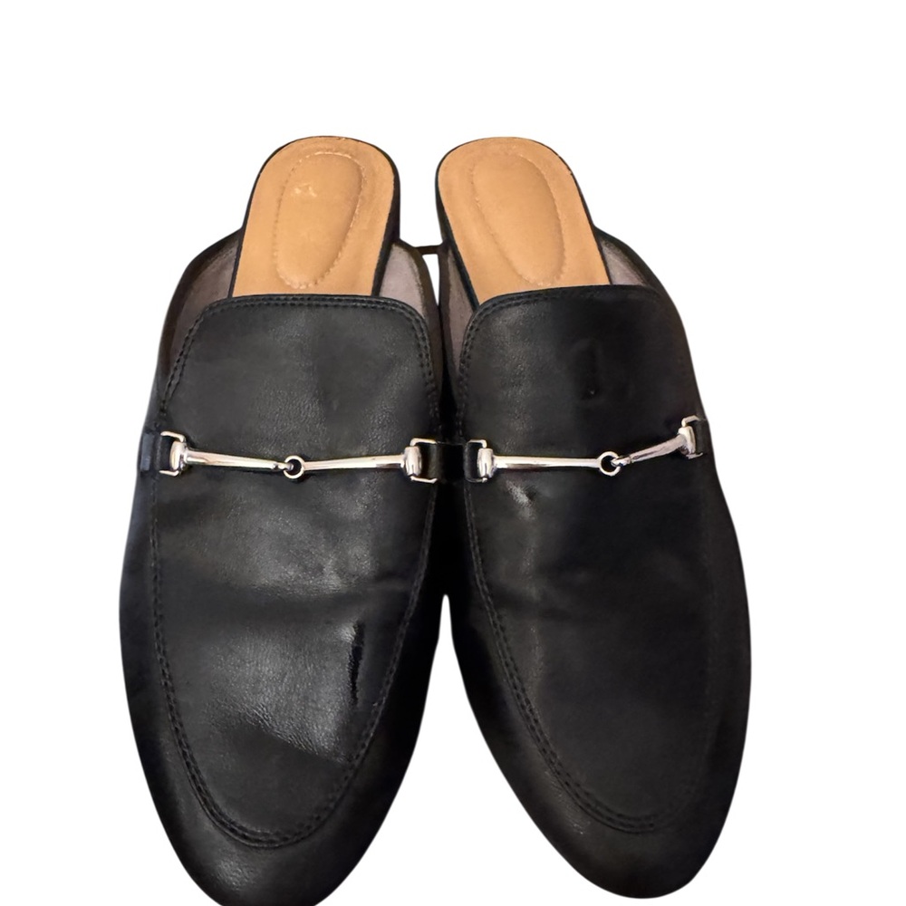 Rachel Zoe Black Flats with Horsebit Detail